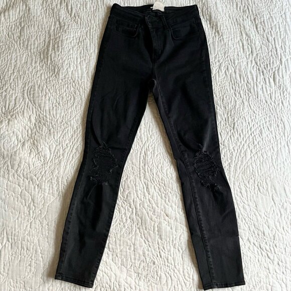 L'AGENCE Denim - L'agence Womens Jeans Black Margot High Rise Ankle Skinny Coated Size 25